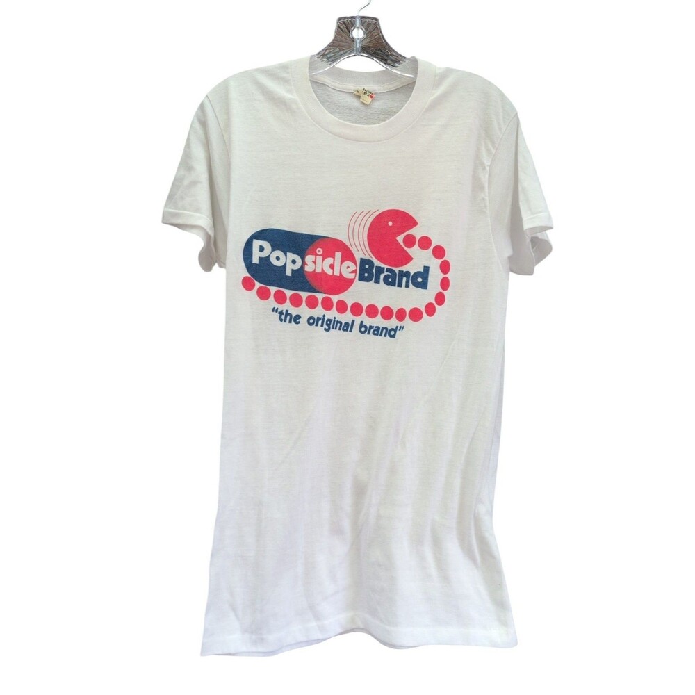 Vintage 80s Popsicle Brand T Shirt Screen Stars USA Single Stitch White XL